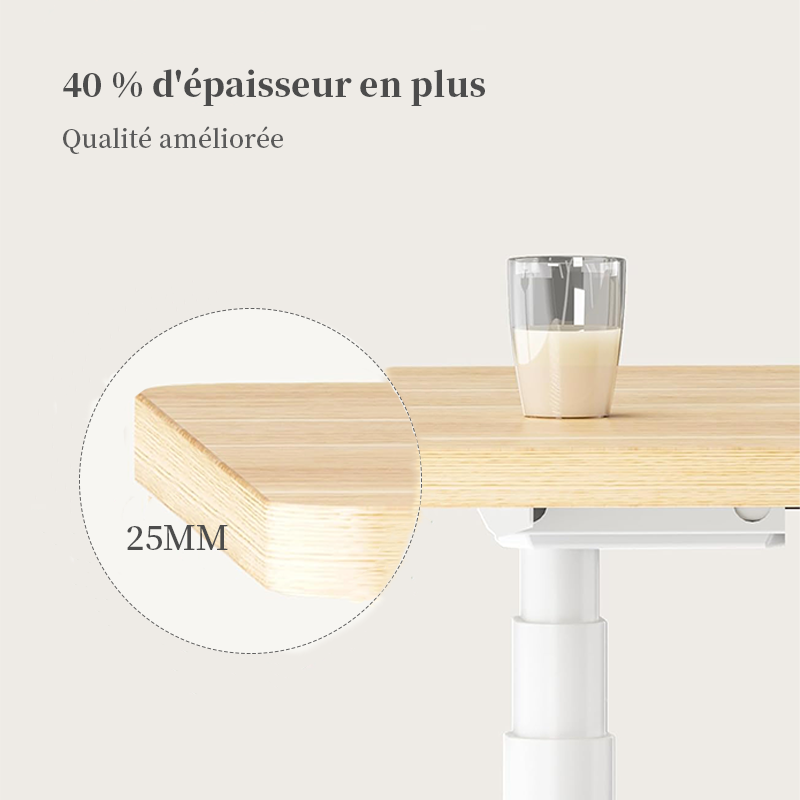 Maidesite Plateau de bureau DIY - Assemblage facile, avec trous pré-percés, pour la maison et le bureau