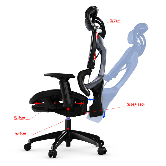 Chaise de bureau ergonomique Maidesite EC6 avec support lombaire