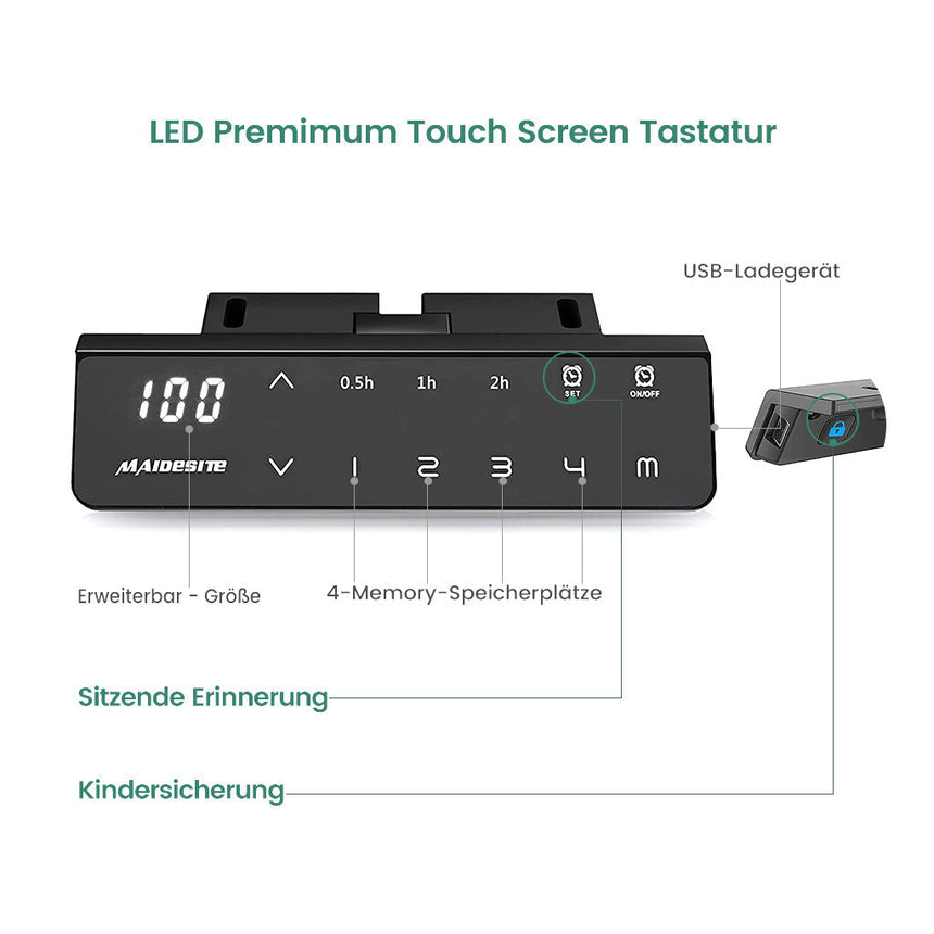 4 Memory Speicherplätze Touch Screen Tastatur
