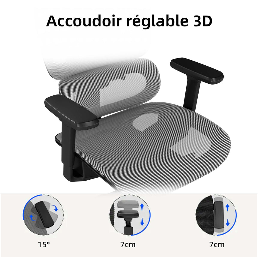 Accoudoir réglable en 3D
