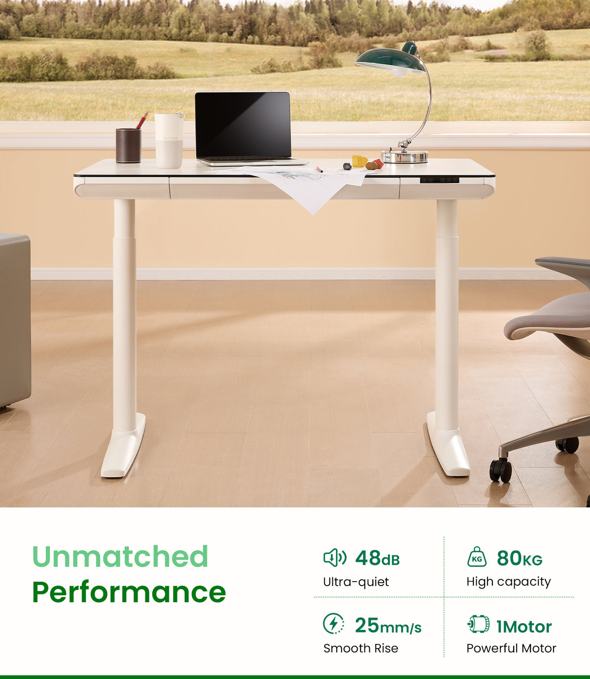 Maidesite Yoga standing desk height avec d'excellentes performances comme une capacité de charge de 80 kg pour monter et descendre rapidement.