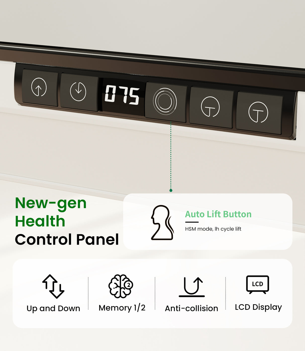 Bureau debout Maidesite Yoga avec panneau de contrôle intelligent pour une colonne vertébrale saine et une utilisation facile