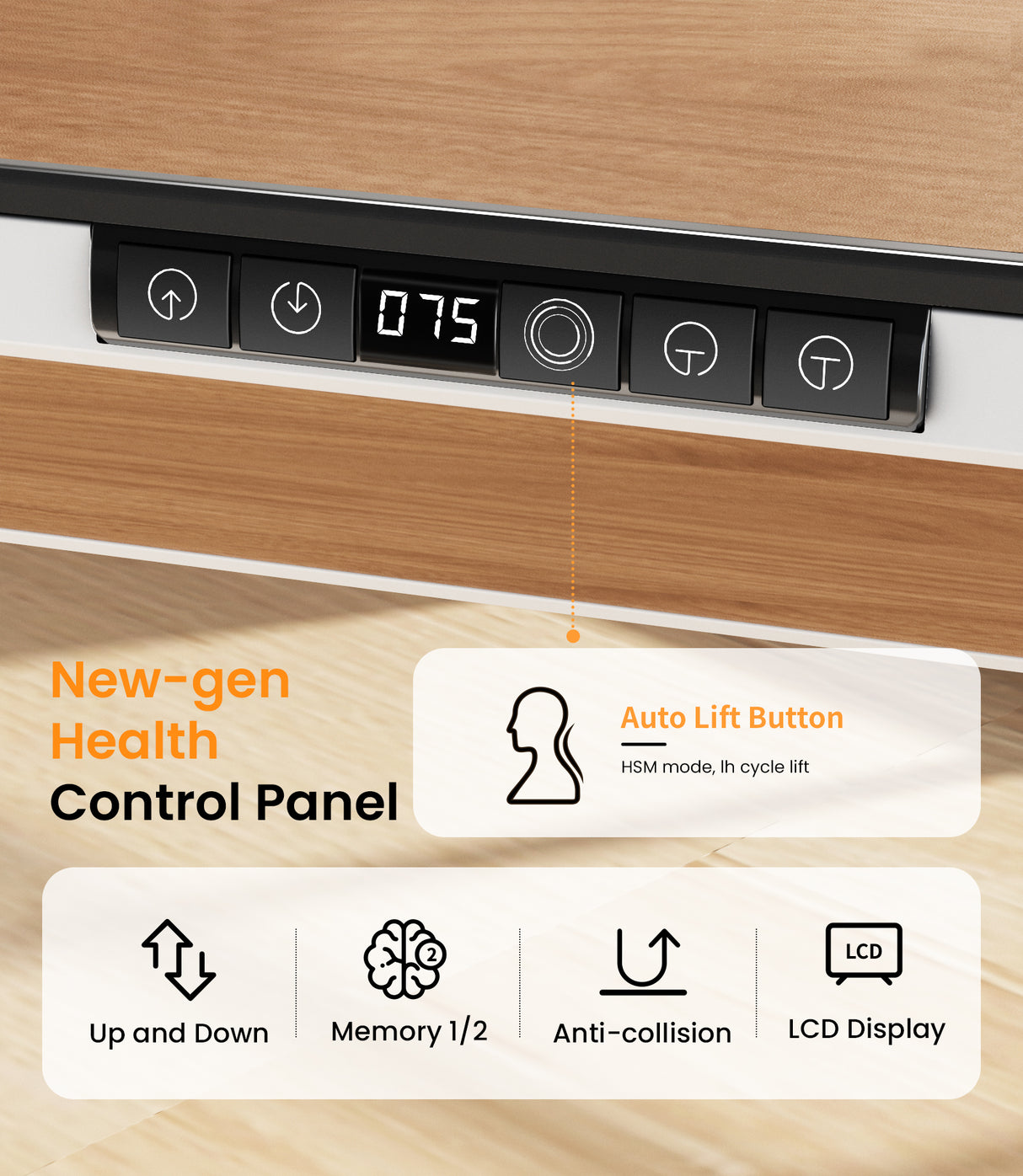 Bureau debout Maidesite Yoga avec panneau de contrôle intelligent pour une colonne vertébrale saine et des montées et descentes faciles