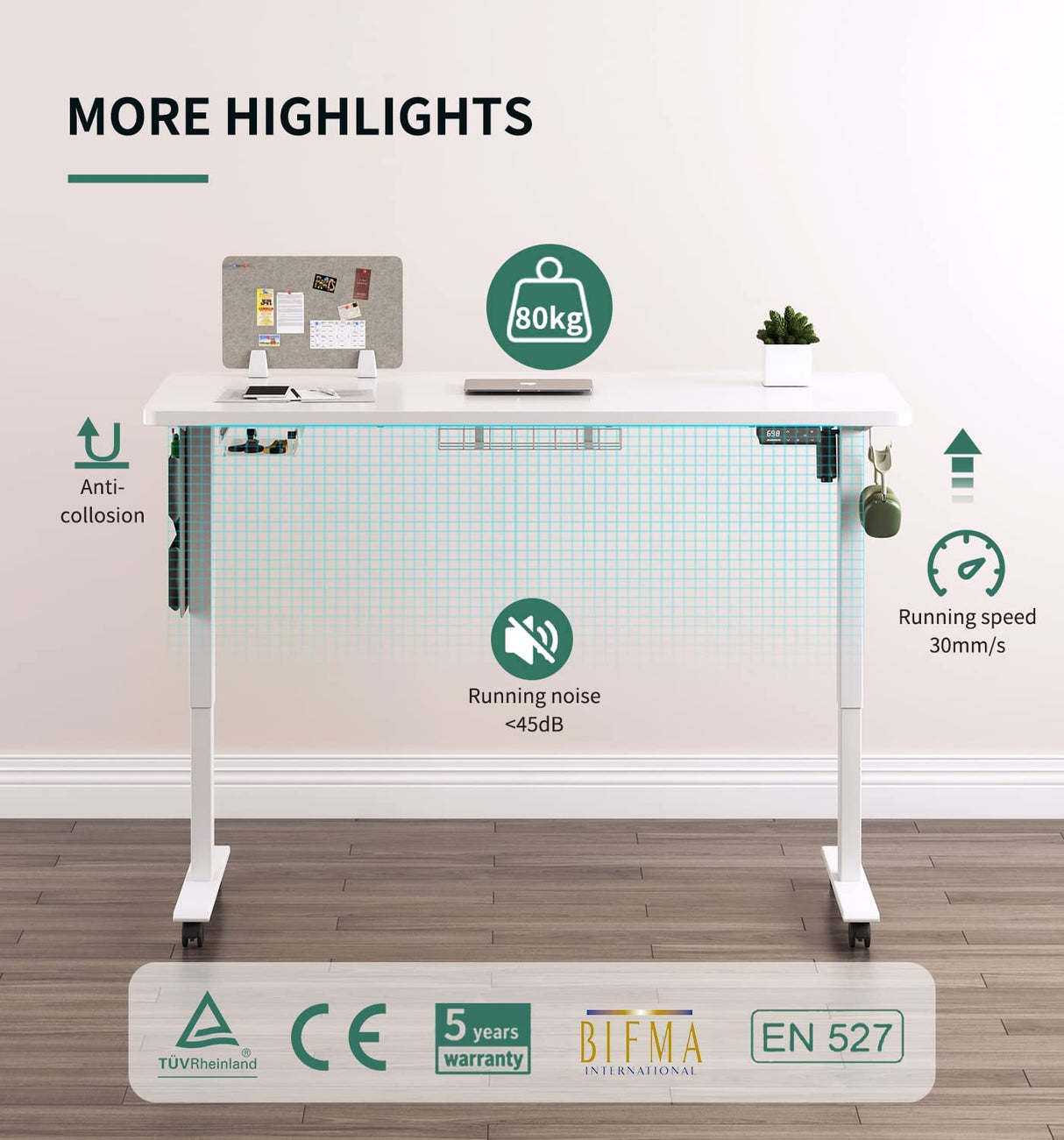 Maidesite SN1 - Bureau à hauteur réglable électriquement