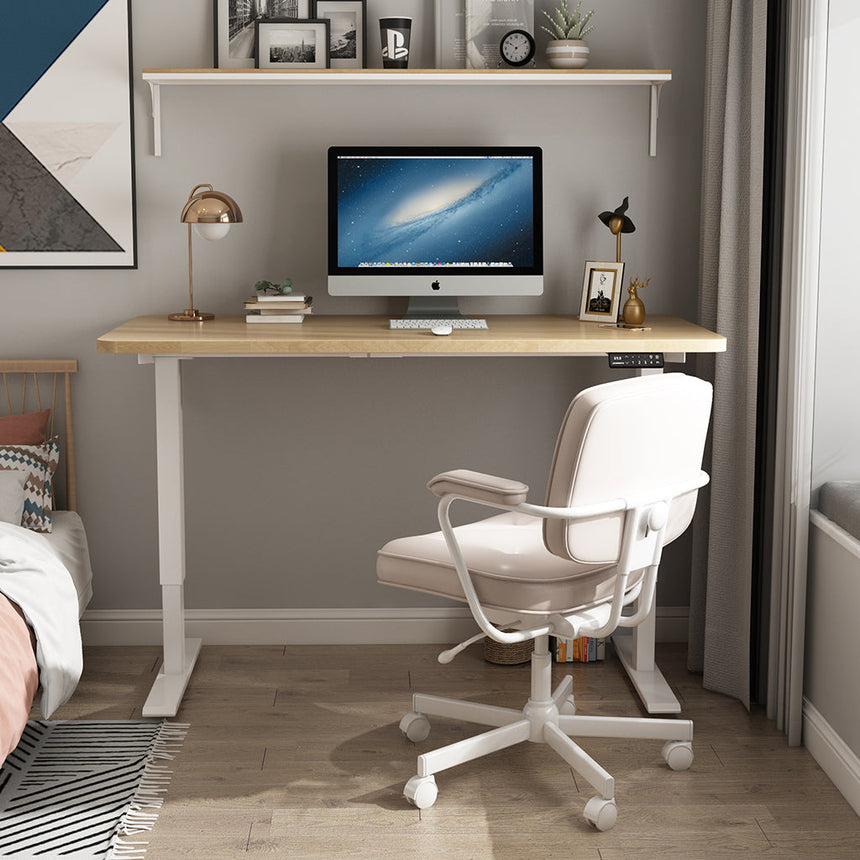 Eiche+Weiß- Elektrisch Höhenverstellbarer Schreibtisch für das Home Office