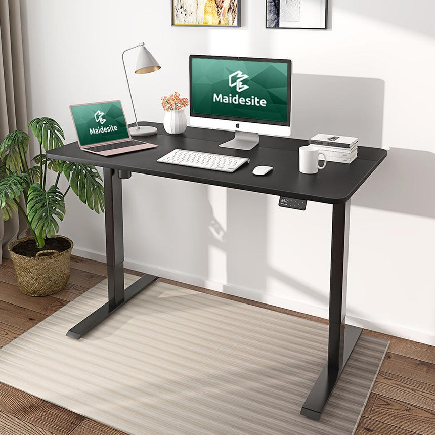 Schwarz+Schwarz- Elektrisch Höhenverstellbarer Schreibtisch für das Home Office