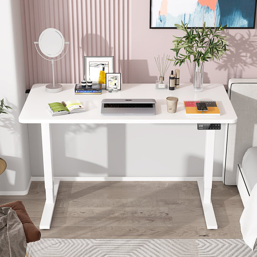 Weiß+Weiß- Elektrisch Höhenverstellbarer Schreibtisch für das Home Office