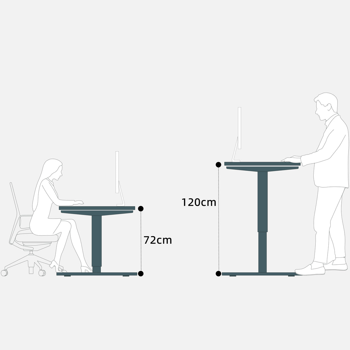 Maidesite T1 Pro - Châssis réglable en hauteur électriquement