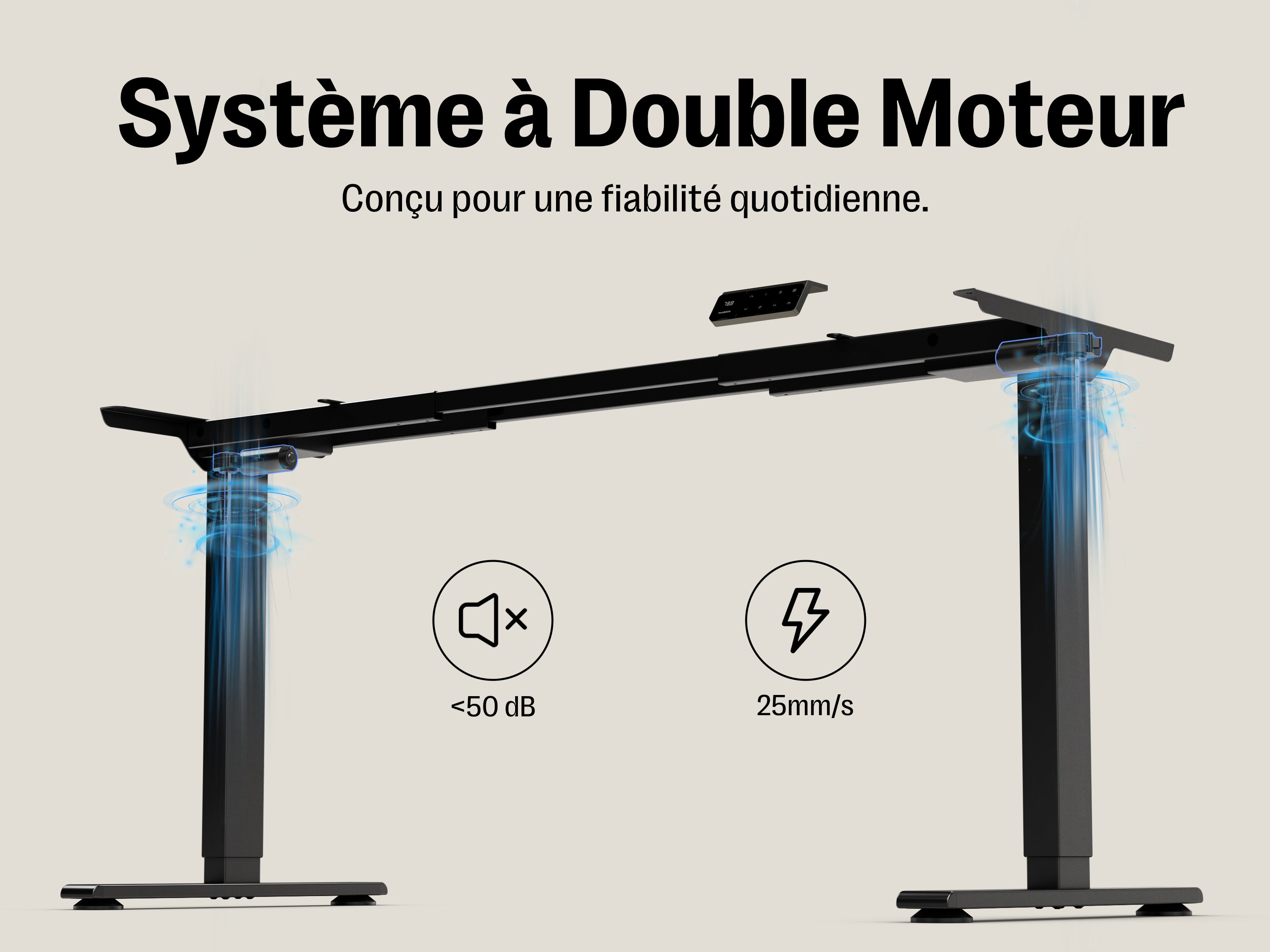 Bureau debout électrique Maidesite T2 à double moteur