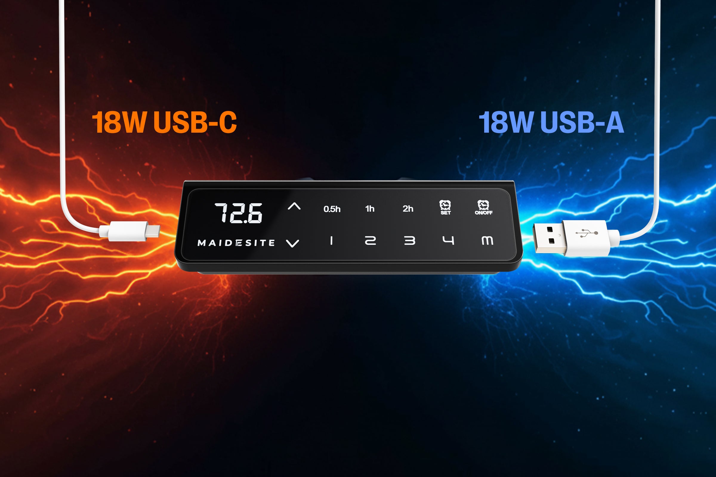<p><strong>2× ports 18 W (USB-A et USB-C)</strong></p>