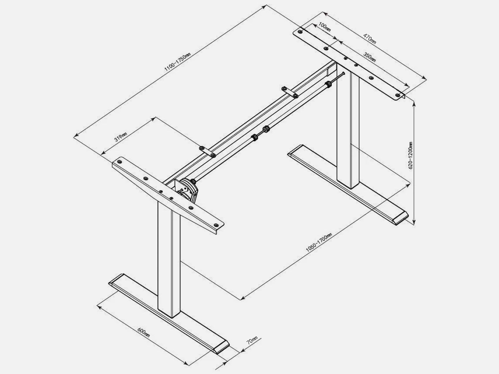 Maidesite T1 Pro - Châssis réglable en hauteur électriquement