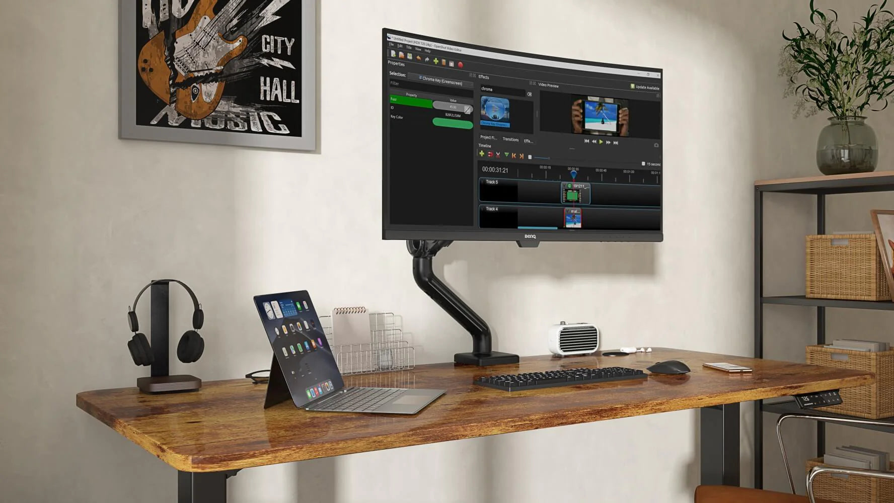 Maidesite Bras de moniteur en aluminium  de bureau à bras unique