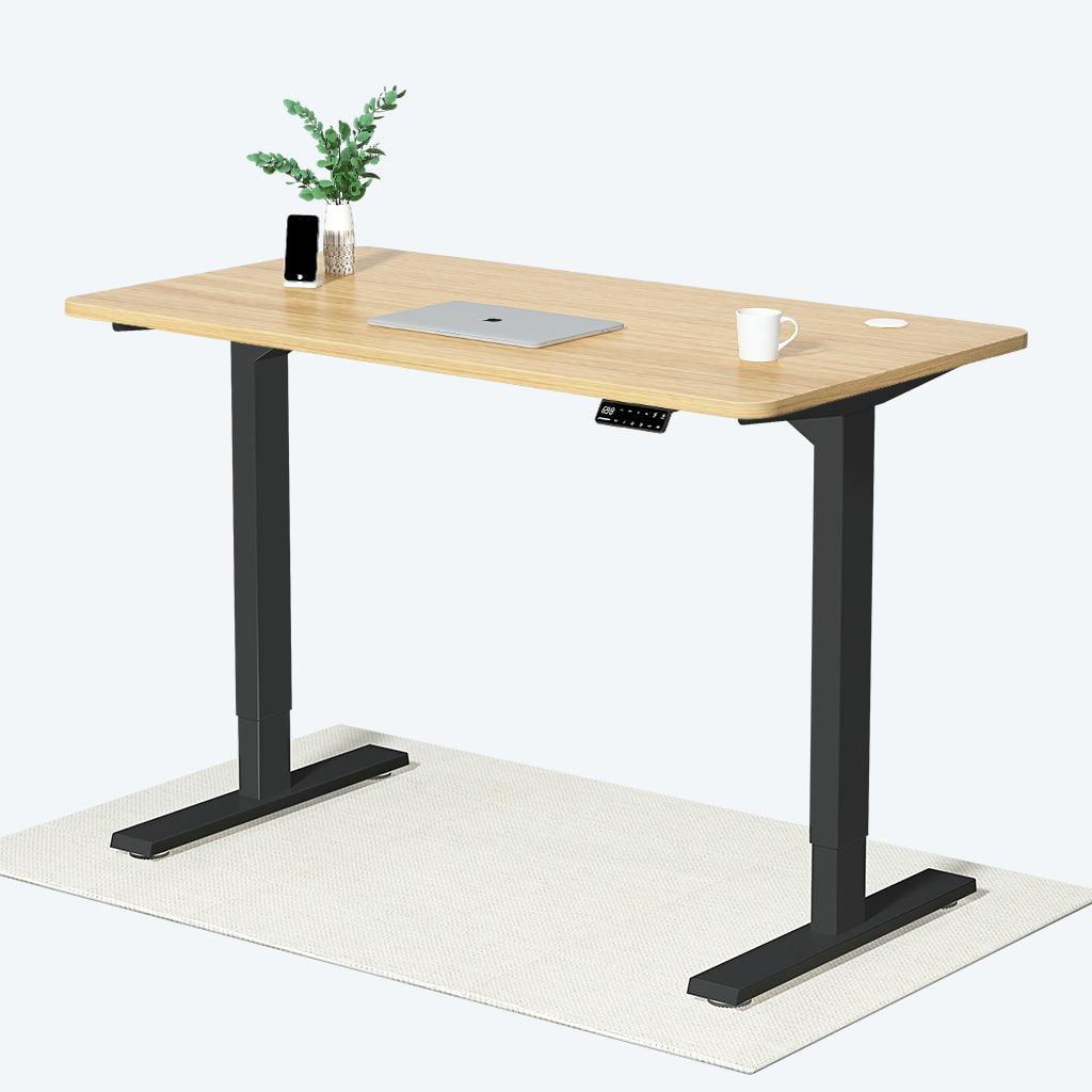 Schwarz+Eiche- Elektrisch Höhenverstellbarer Schreibtisch