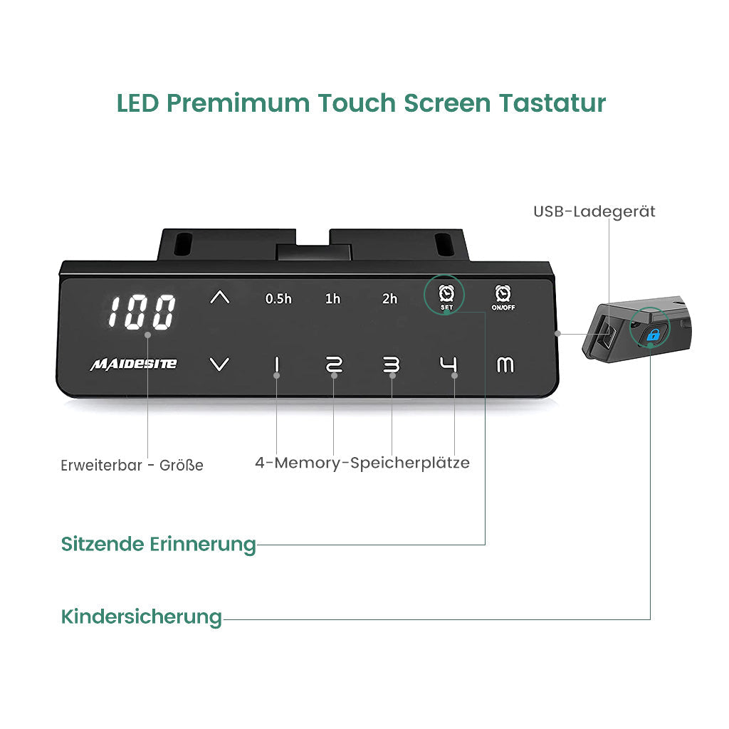 4 Memory Speicherplätze Touch Screen Tastatur