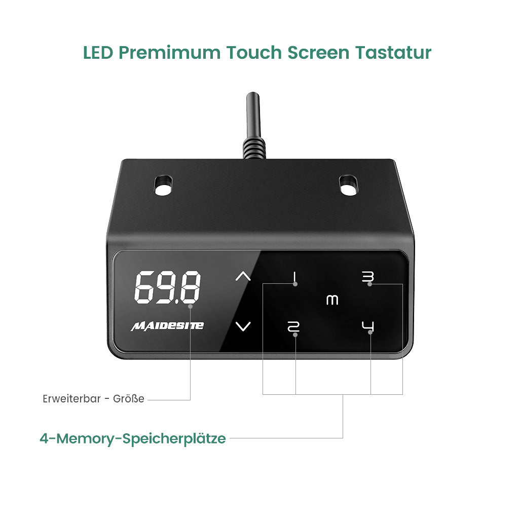 4 Memory Speicherplätze Touch Screen Tastatur