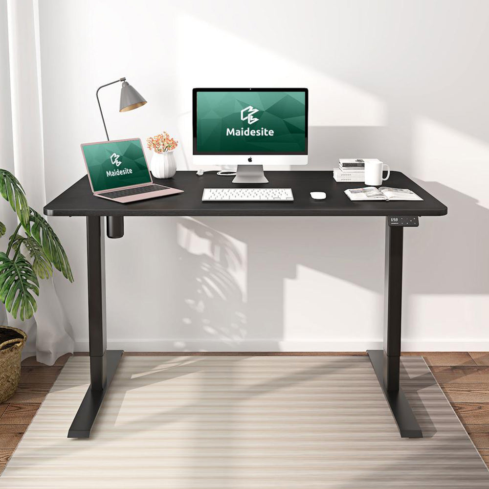 Schwarz+Schwarz- Elektrisch Höhenverstellbarer Schreibtisch  für das Home Office